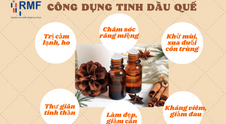 CÔNG DỤNG TUYỆT VỜI CỦA TINH DẦU QUẾ